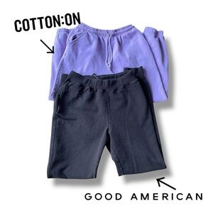 2 Pair Joggers Womens  Sweatpant Cotton On & Good American Sze Small